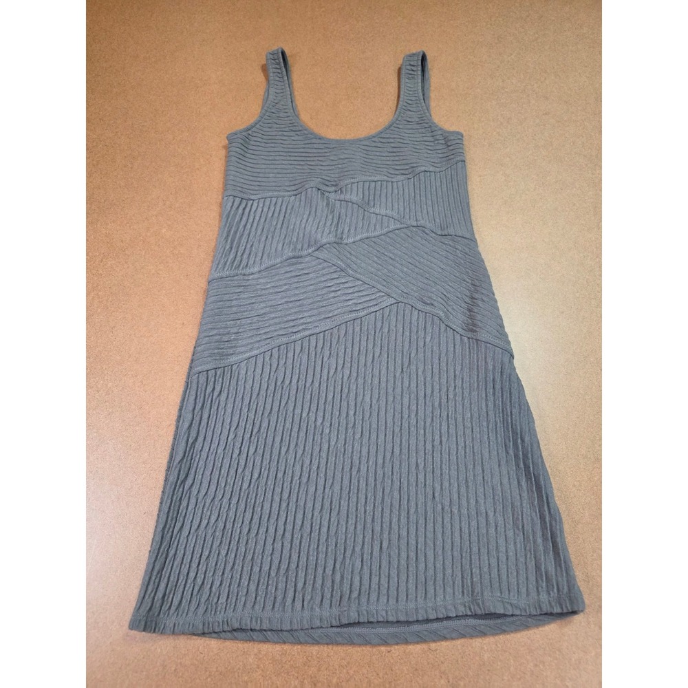 Free People Gray Ribbed Textured Sleeveless Mini Dress Size Large